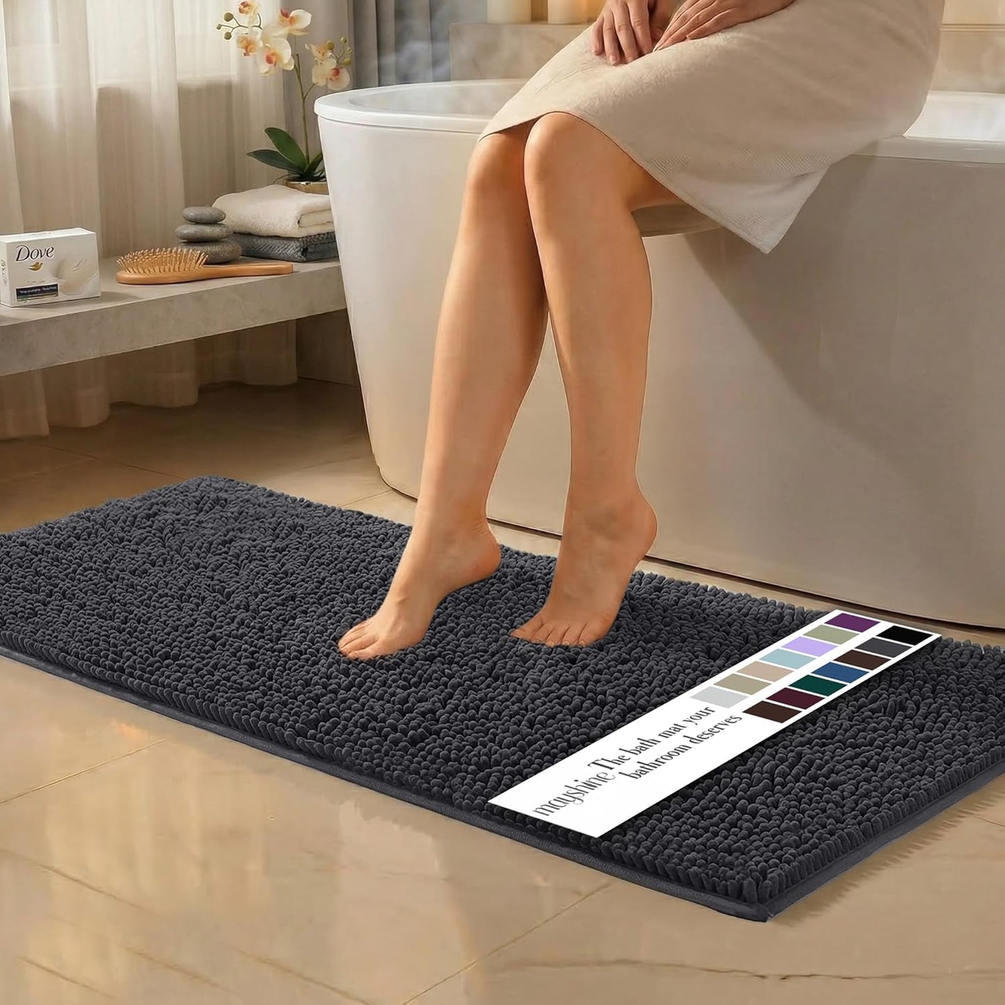 Alfombra baño microfibra esponjosa antiderrap suave