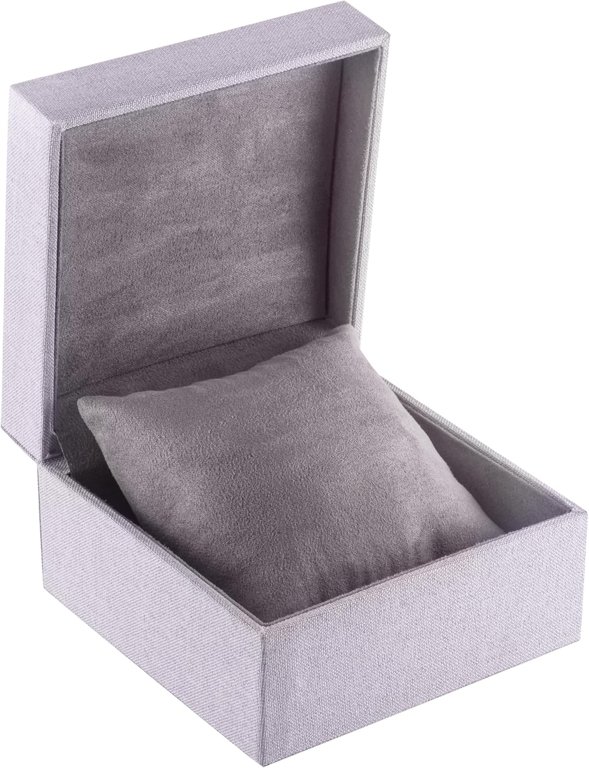 Caja reloj y brazalete tejido lino interior ante marfil