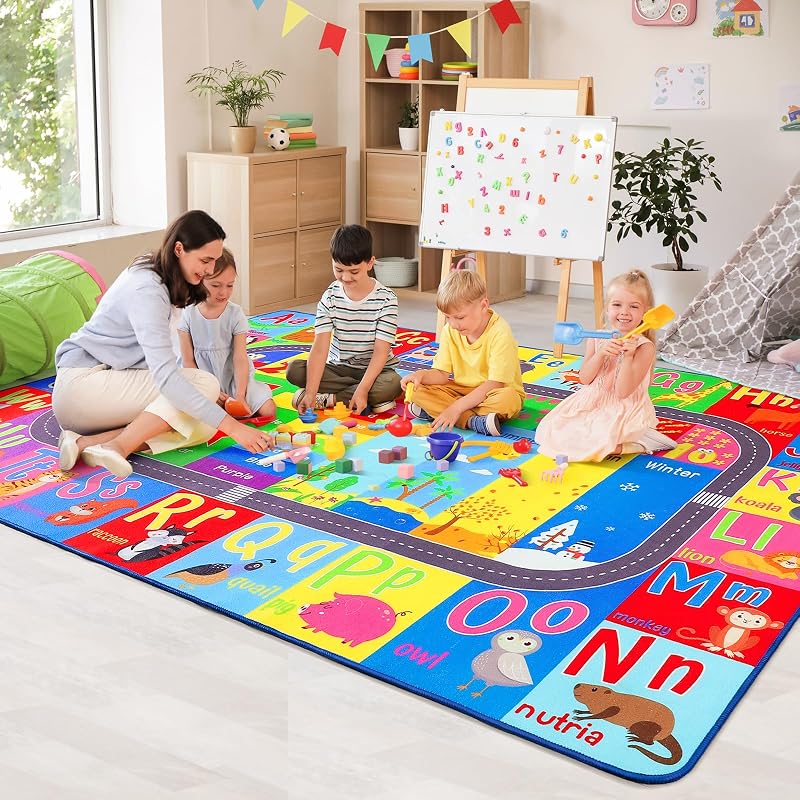 Alfombra educativa infantil 8x10ft para aprender