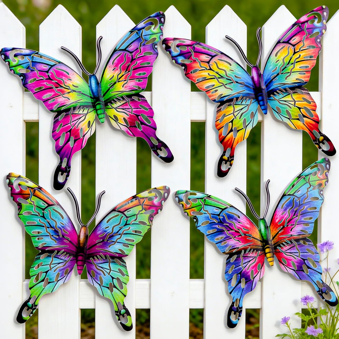 Decoración pared mariposa metal 9pulg jardín patio