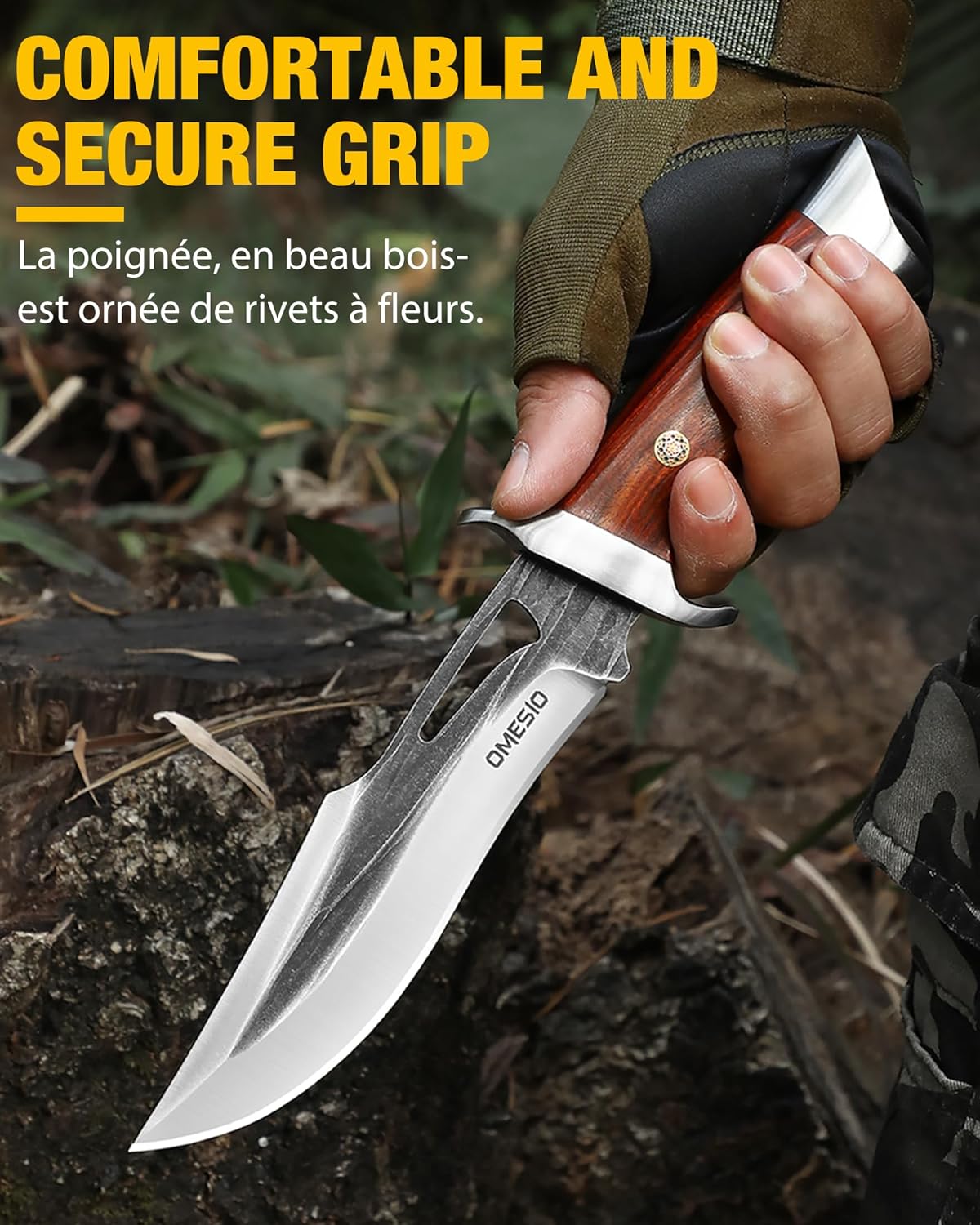 Cuchillo supervivencia hoja fija 5.7'' acero AST mango