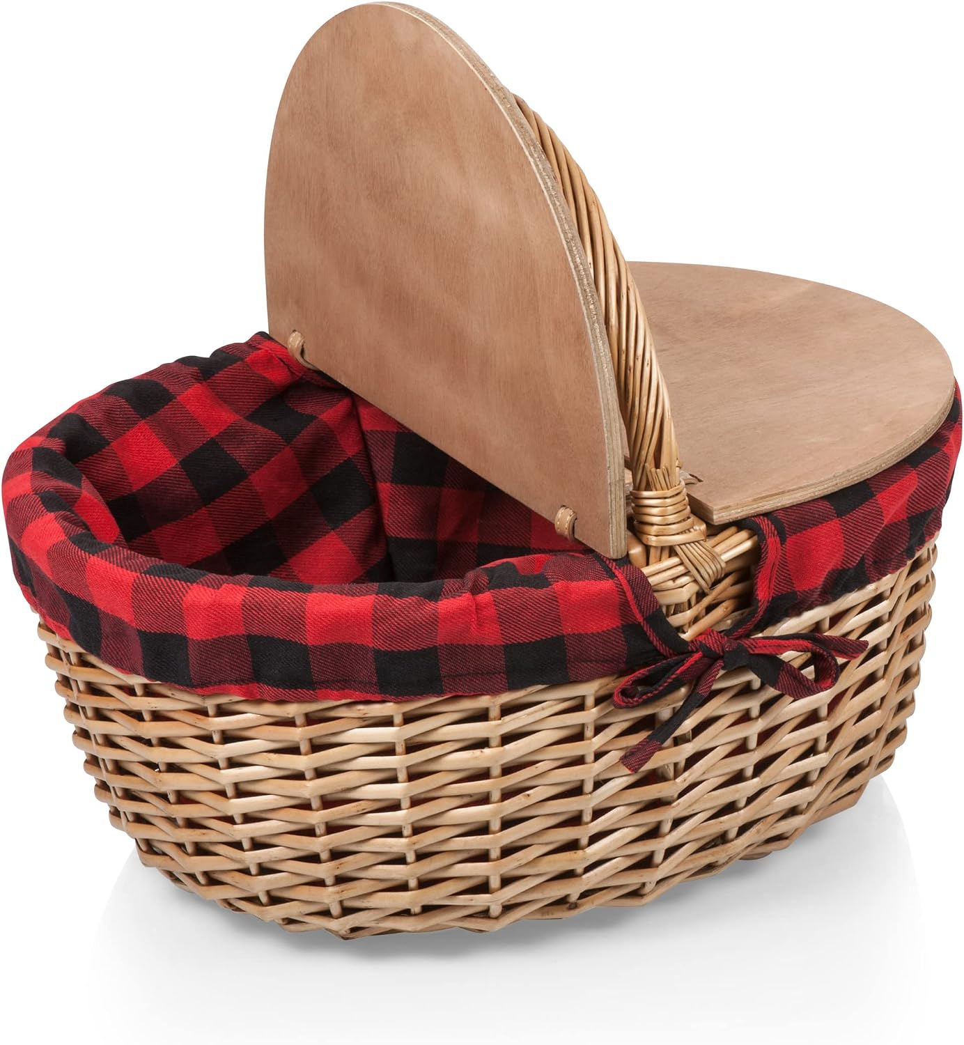 Cesta picnic mimbre tapa dividida forro remov.