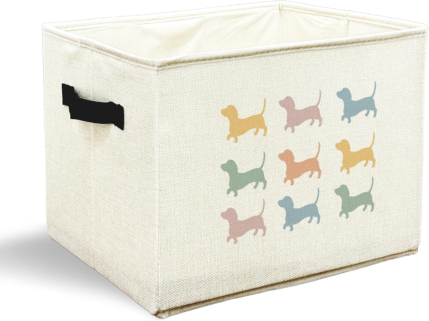 Cesta colorida para juguetes perro salchicha plegable