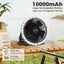 Ventilador portátil 8pulg con linterna LED 3 velocidades