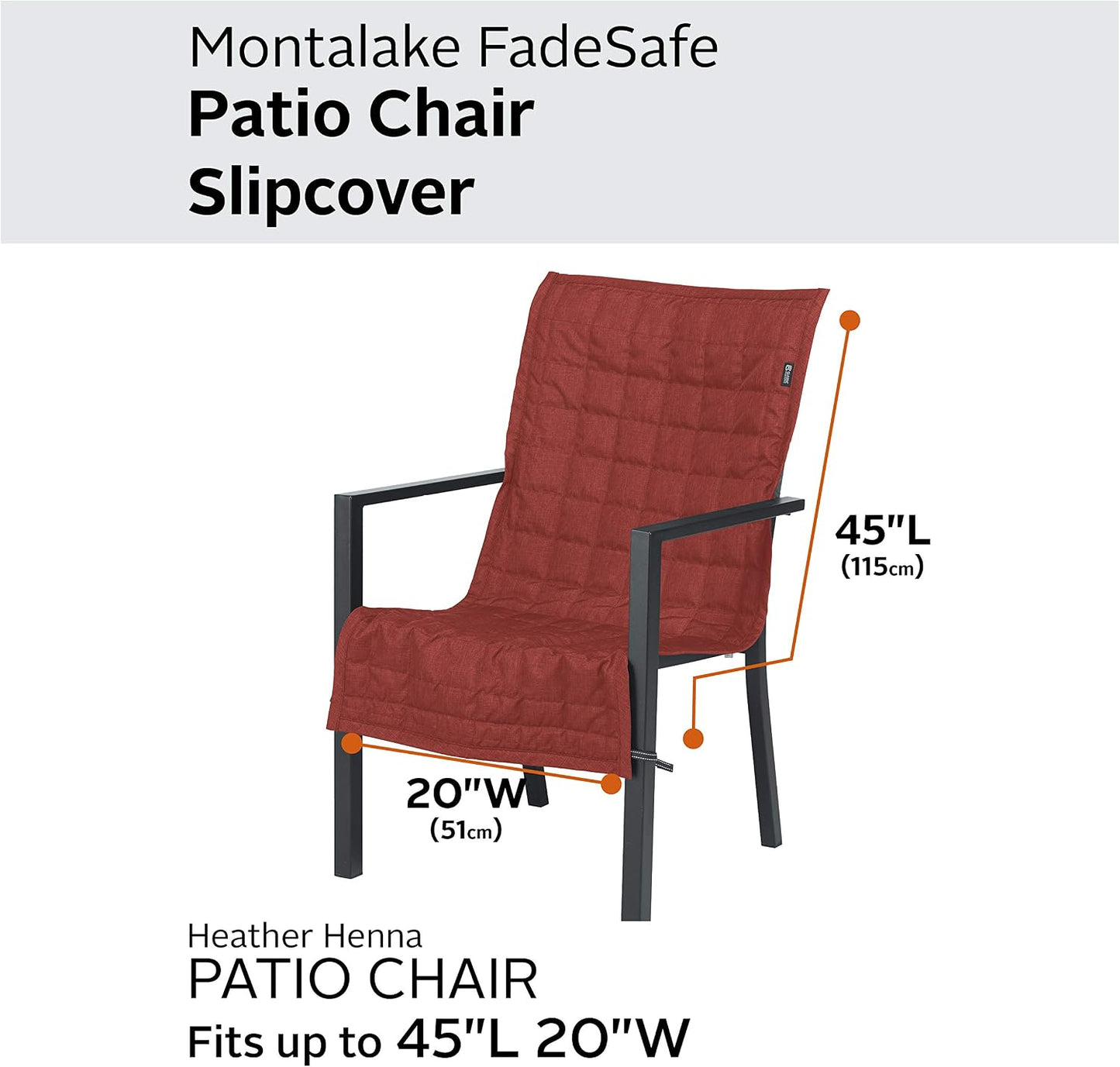 Funda silla patio 45pulg resistente agua color rojo