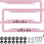 Marco placa matrícula rosa 2 Pzas soporte aluminio