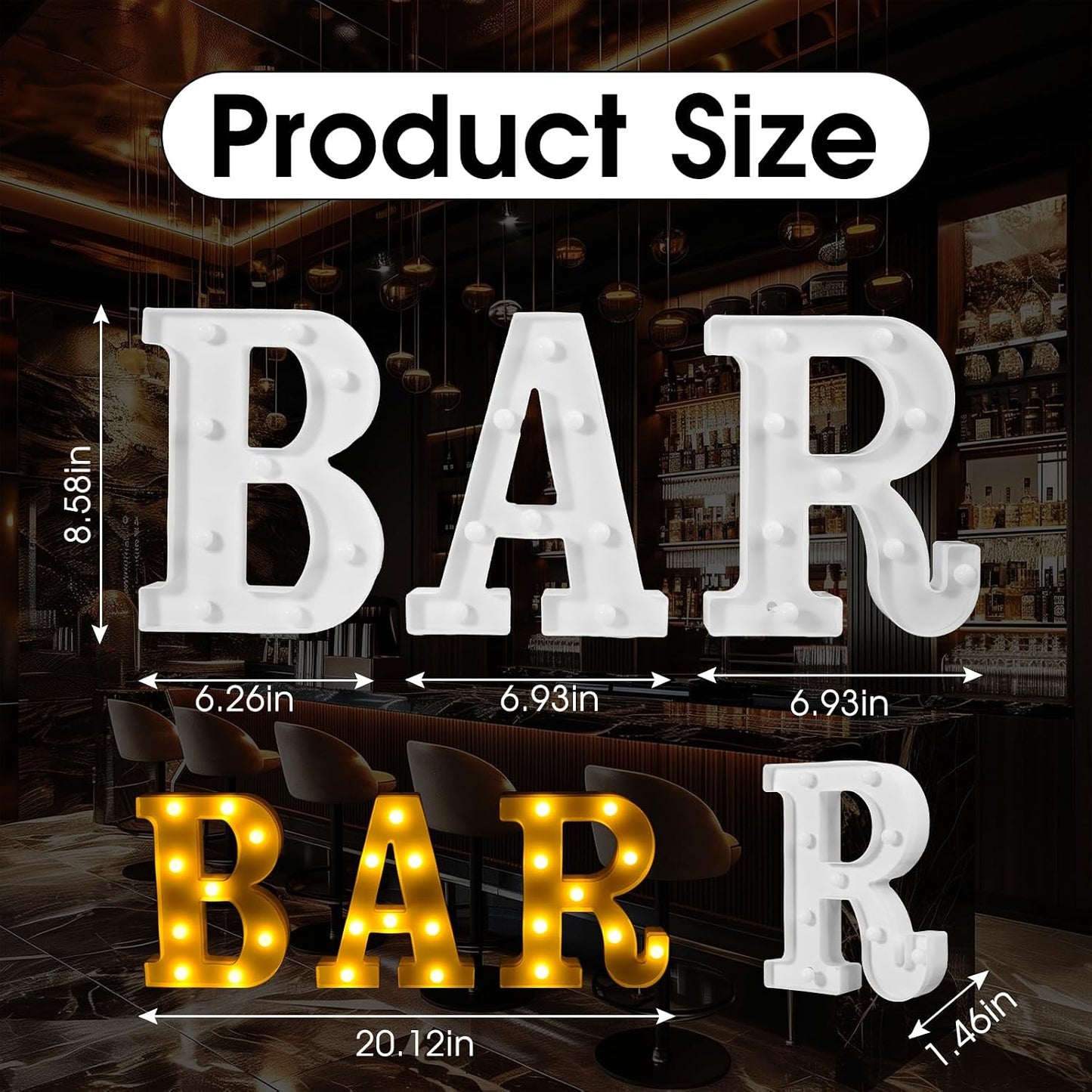 Letrero bar luces led colgables batería para pub cafetería