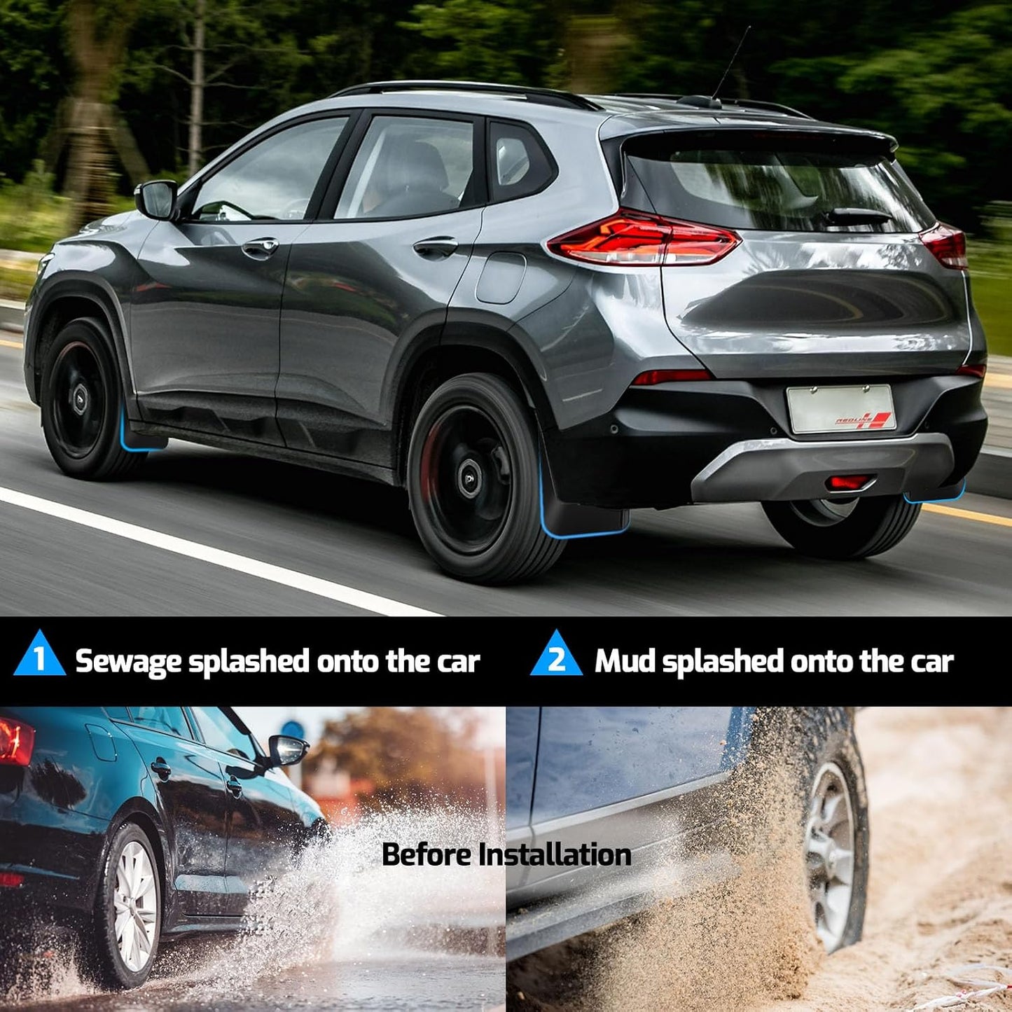 Aletas barro Chevy Trax 24-25 proteccion salpicaduras set 4