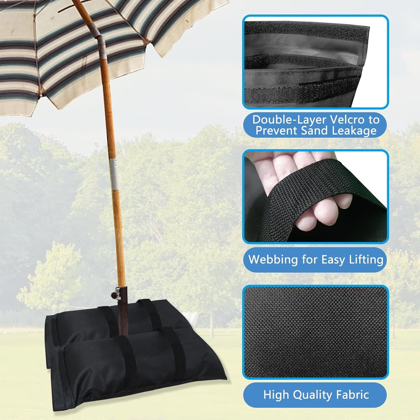 Bolsas arena rellenables para sombrilla patio 110lb