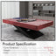 Funda cuero mesa billar 7.5ft color rojo