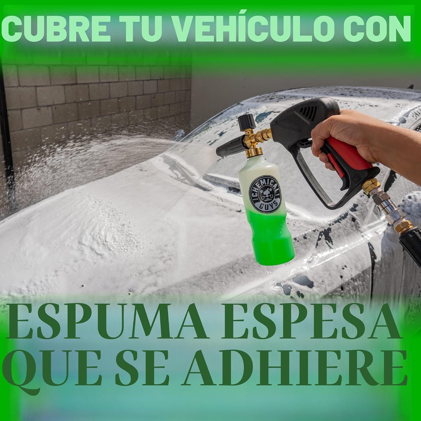Kit lavado coche 16 Pzas cañón espuma cubeta 6x16oz