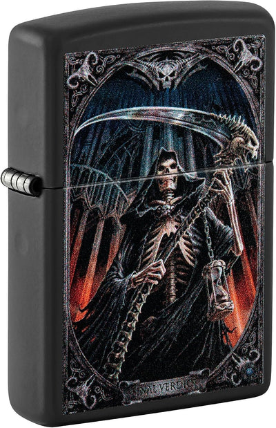 Encendedor Anne Stokes Esqueleto Parca Negro Mate