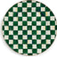 Bandeja servir esmaltada 16pulg color verde blanco cuadros