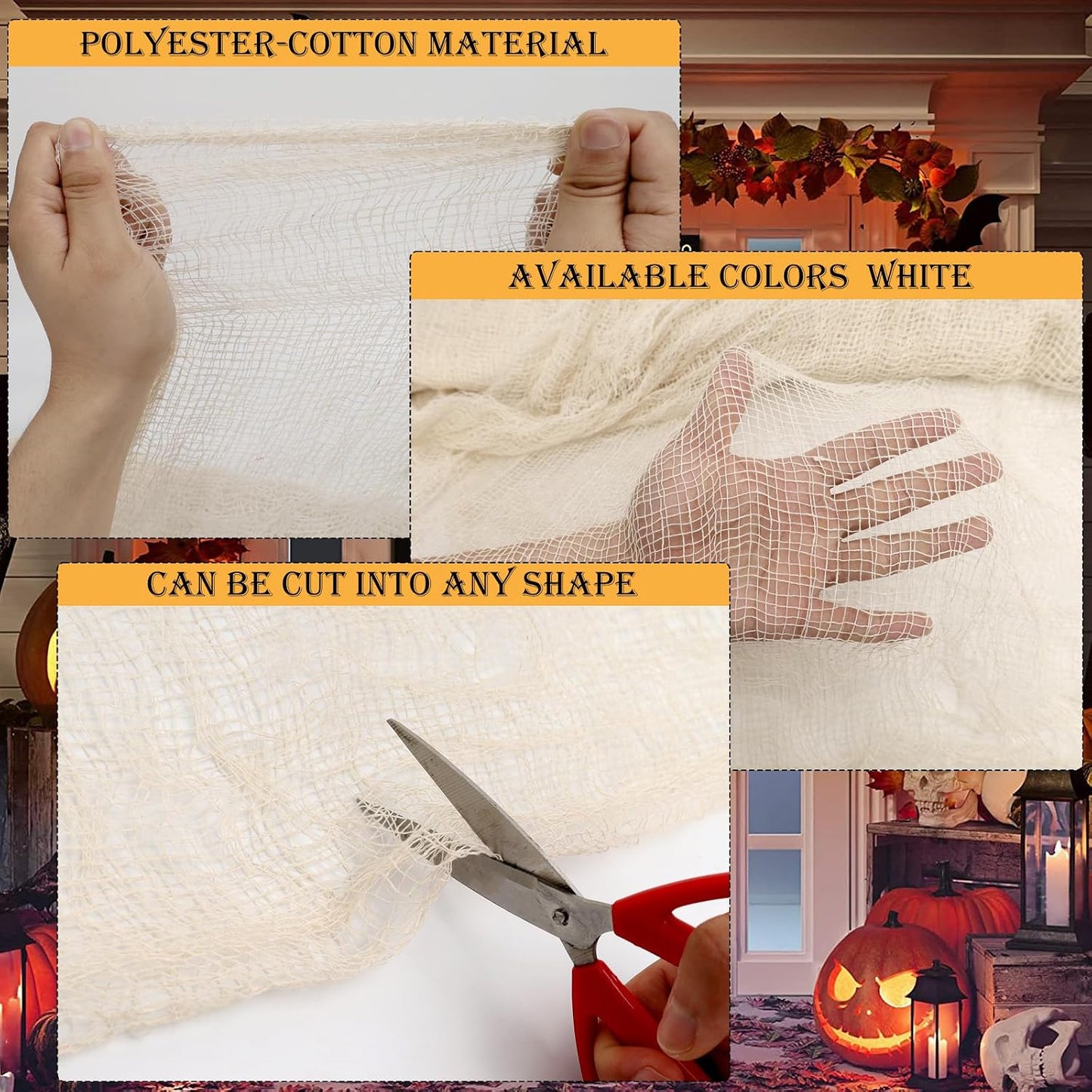 Tela espeluznante Halloween beige 800x200cm