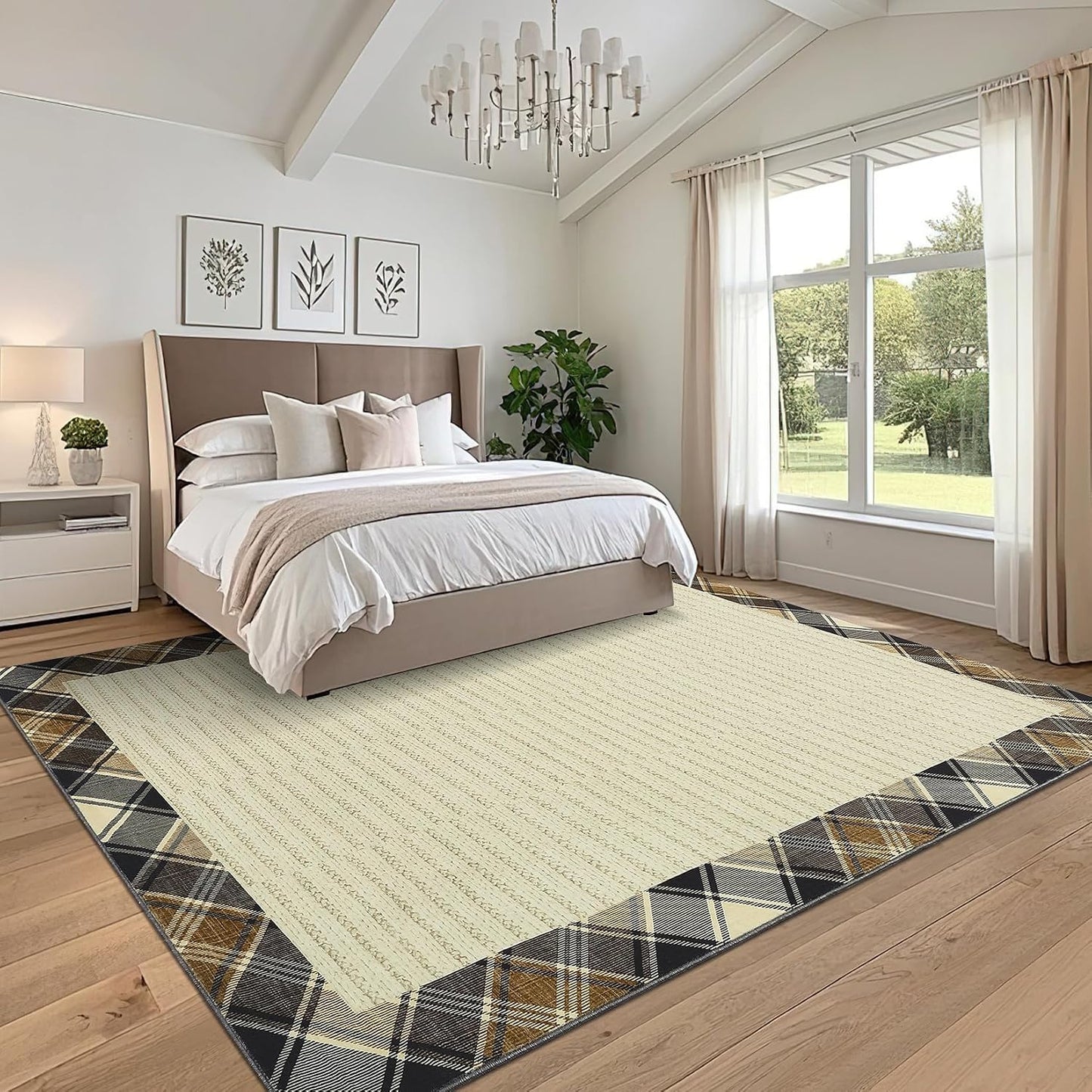 Alfombra lavable 9x12ft moderna antideslizante plegable