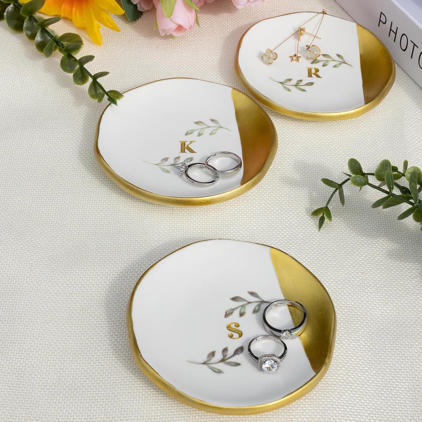 Bandeja para joyas anillos monogramado regalo compromiso