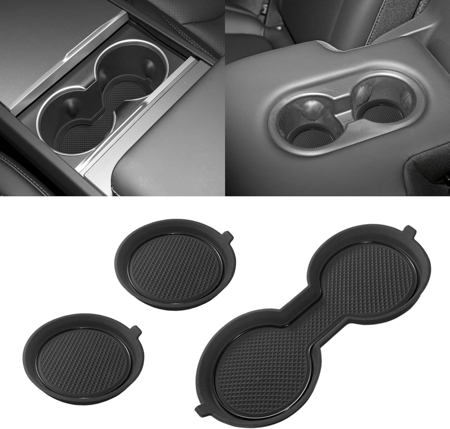 Insertos portavasos Tesla Model 3 Y 2021-2025 silicona 3D