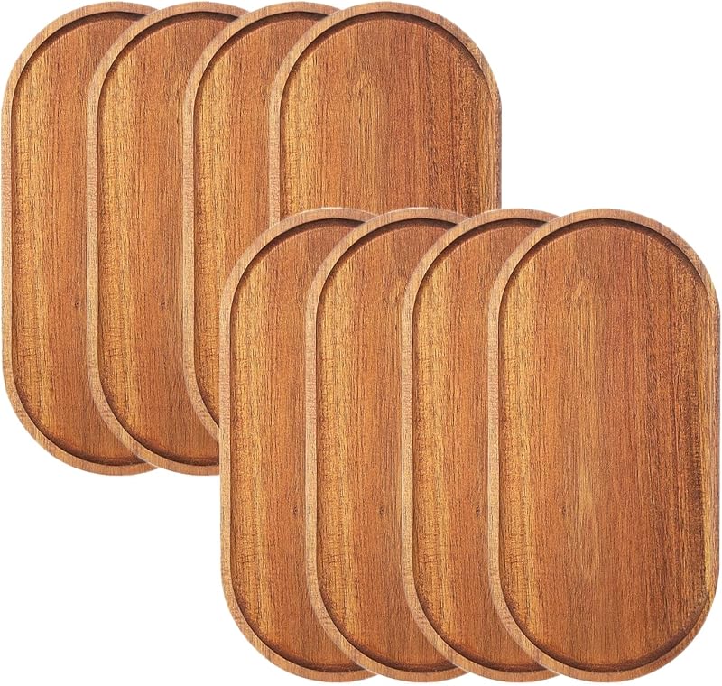 Bandejas madera servir 12x5.5pulg set 8