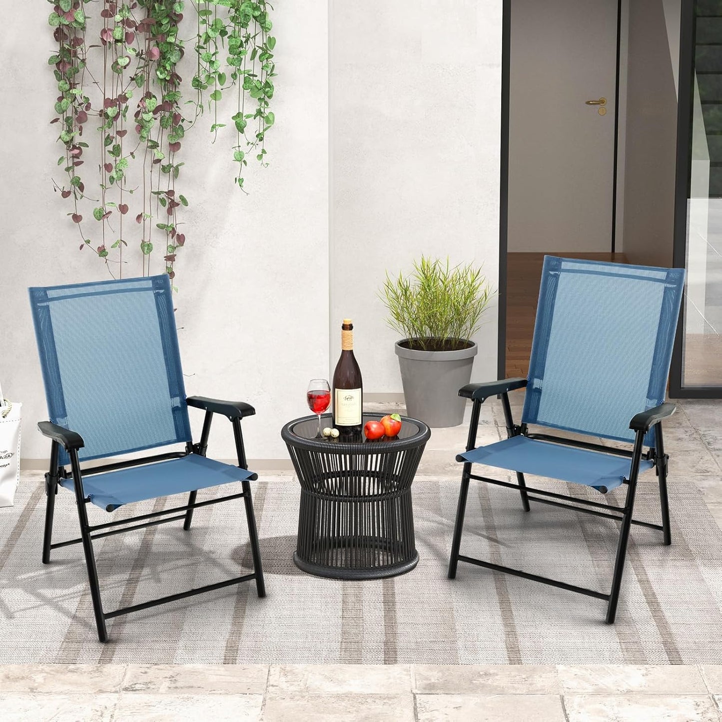2 Sillas plegables tela transpirable patio jardín