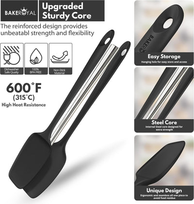 Set 4 Espátulas Silicona Resistente 600°F Sin Costuras