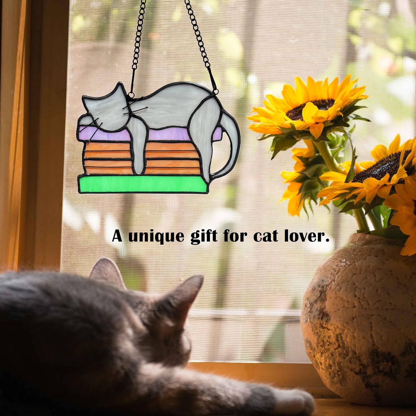 Atrapasoles cristal gris para ventanas regalos mascotas