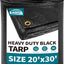 Lona negra 20x30ft 14mil impermeable UV