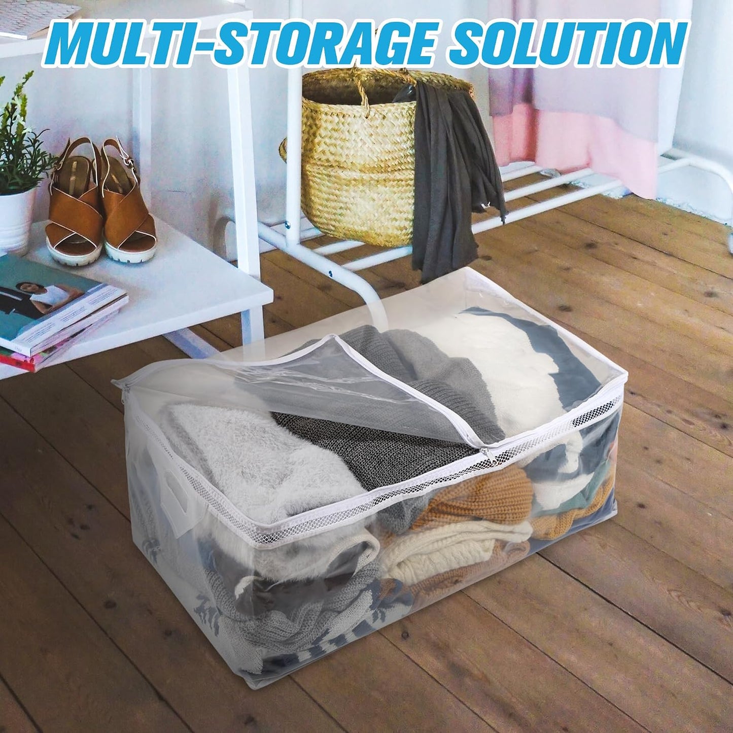 Bolsa almacenamiento ropa 20gal con cremallera transparente