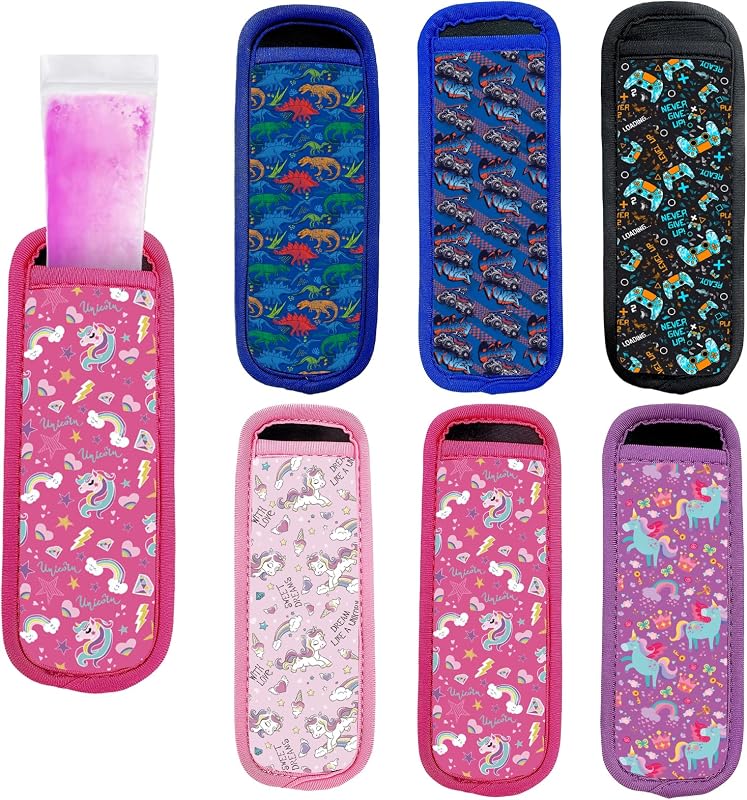 6 fundas neopreno hielo para niños reutilizables multicolor