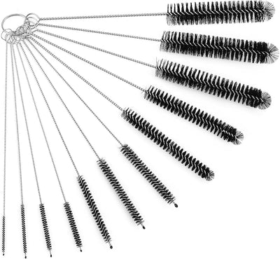 Set 12 Pzas Cepillo Limpiador Botellas Tubo Nylon 11.8pulg
