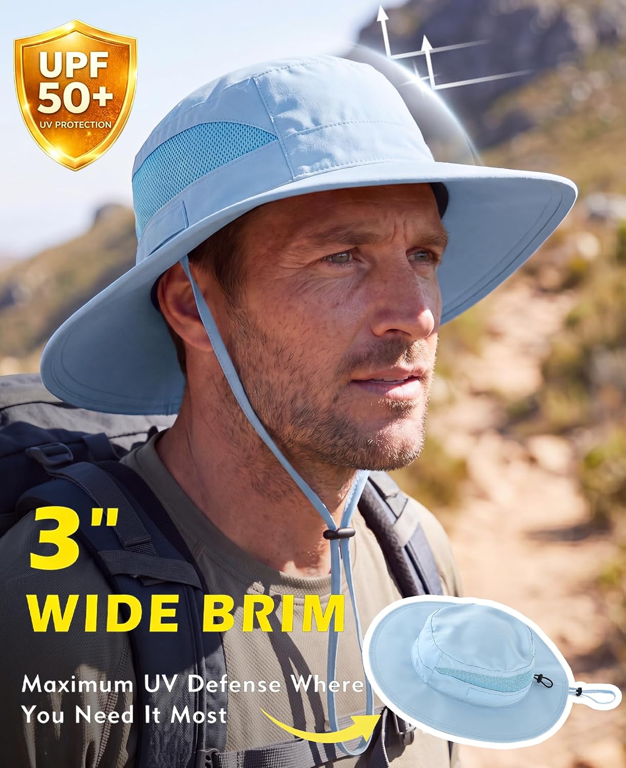 Sombrero sol Boonie para hombre pesca senderismo camping