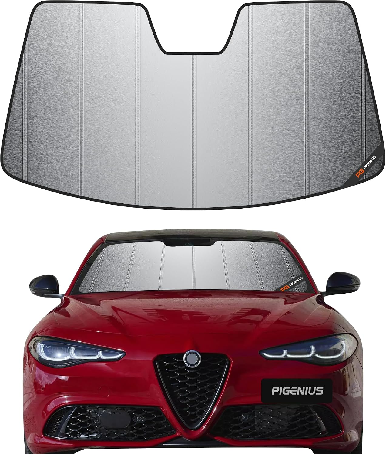 Parasol parabrisas Alfa Romeo Giulia 17-26 cuero gris