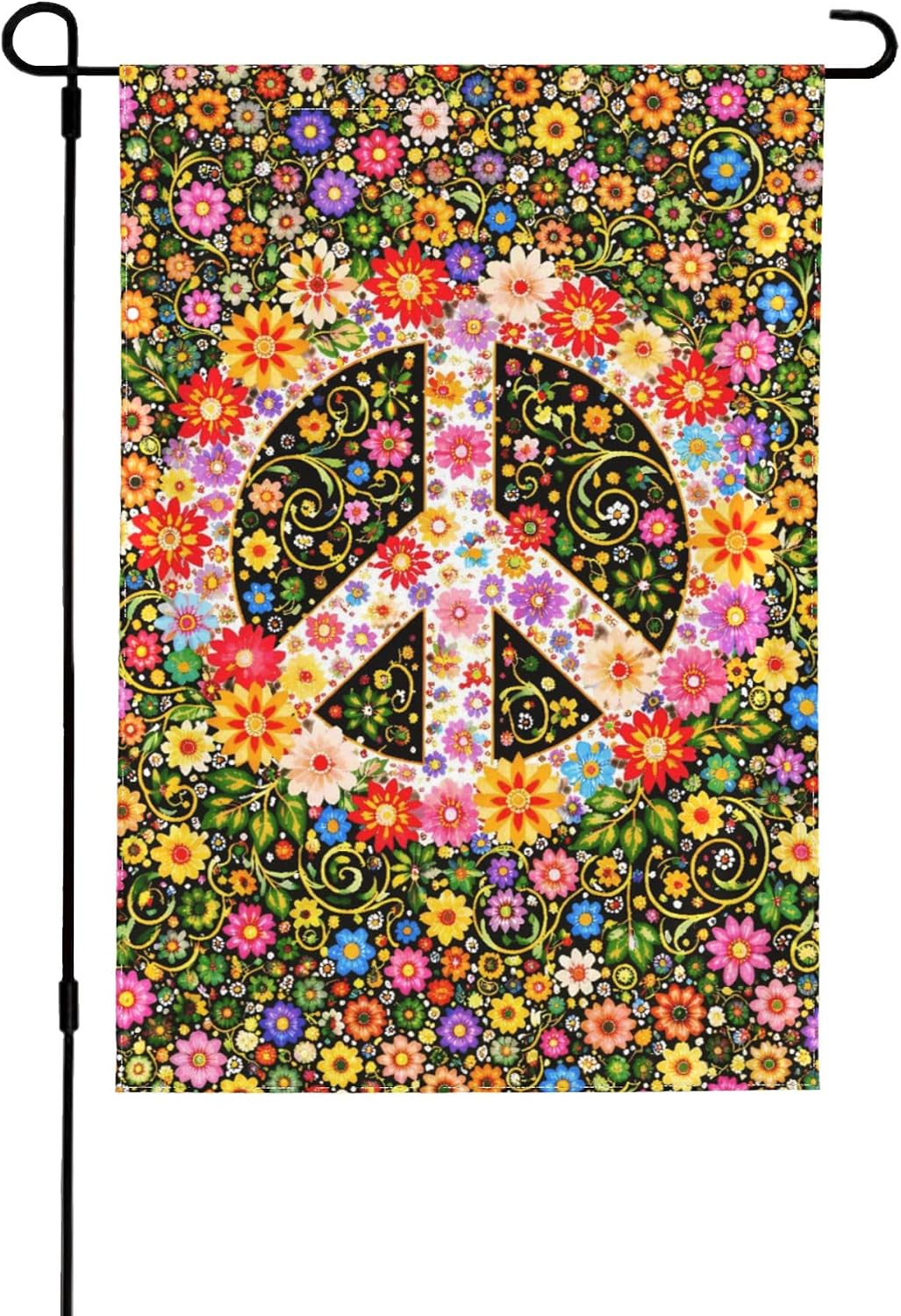 Bandera jardín flores de la paz 12x18pulg doble cara