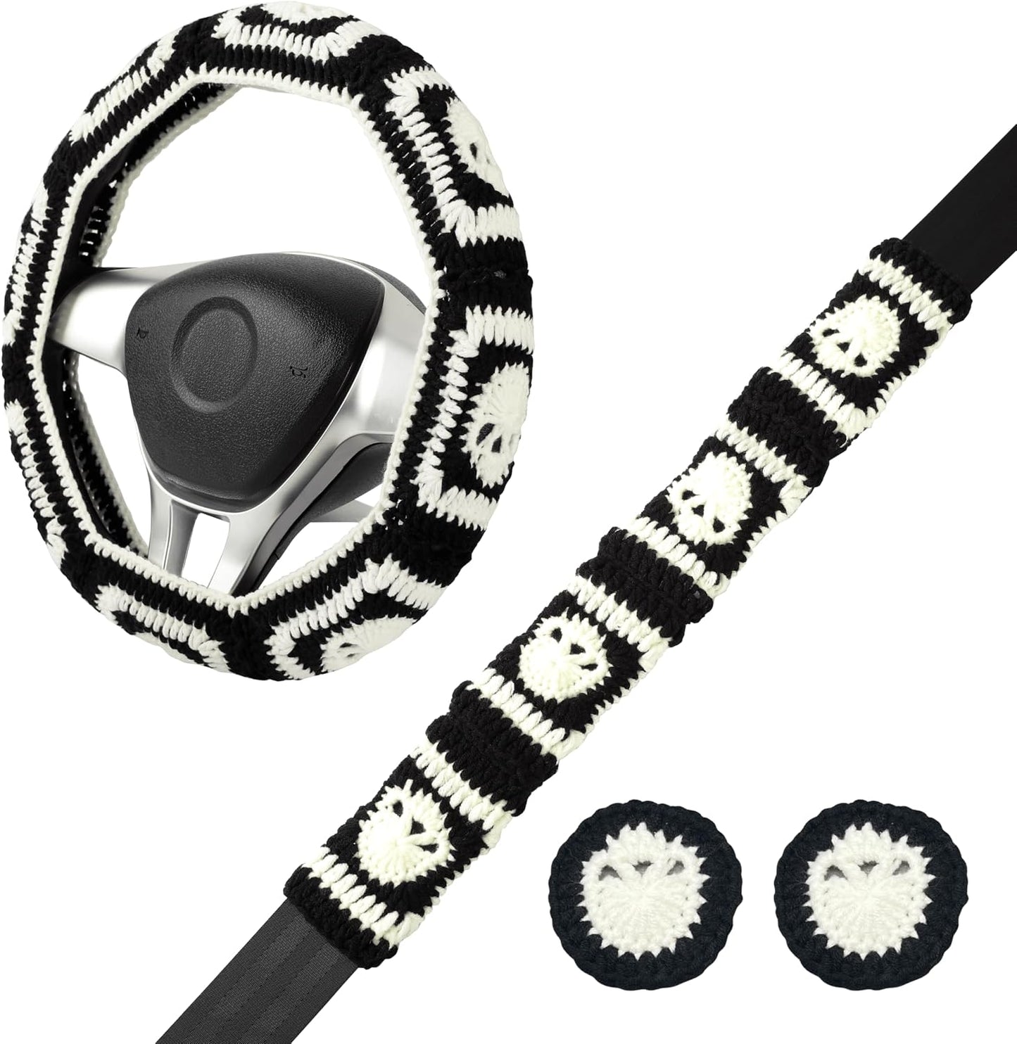 Set fundas volante ganchillo patrón cuadrado 14-15"