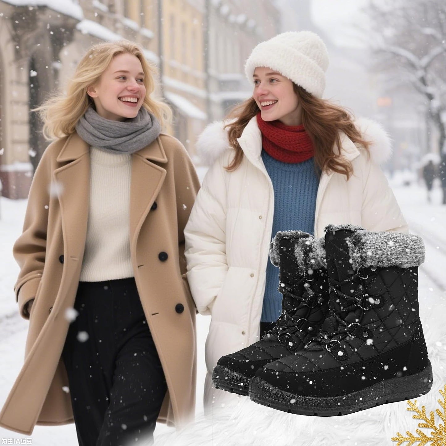 Botas nieve mujer forradas piel antiderrap