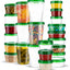 Pack 24 Recipientes Plástico Tapa Giratoria Reutilizables