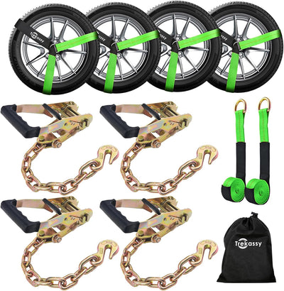 Correas amarre auto 96" set 6 con trinquetes