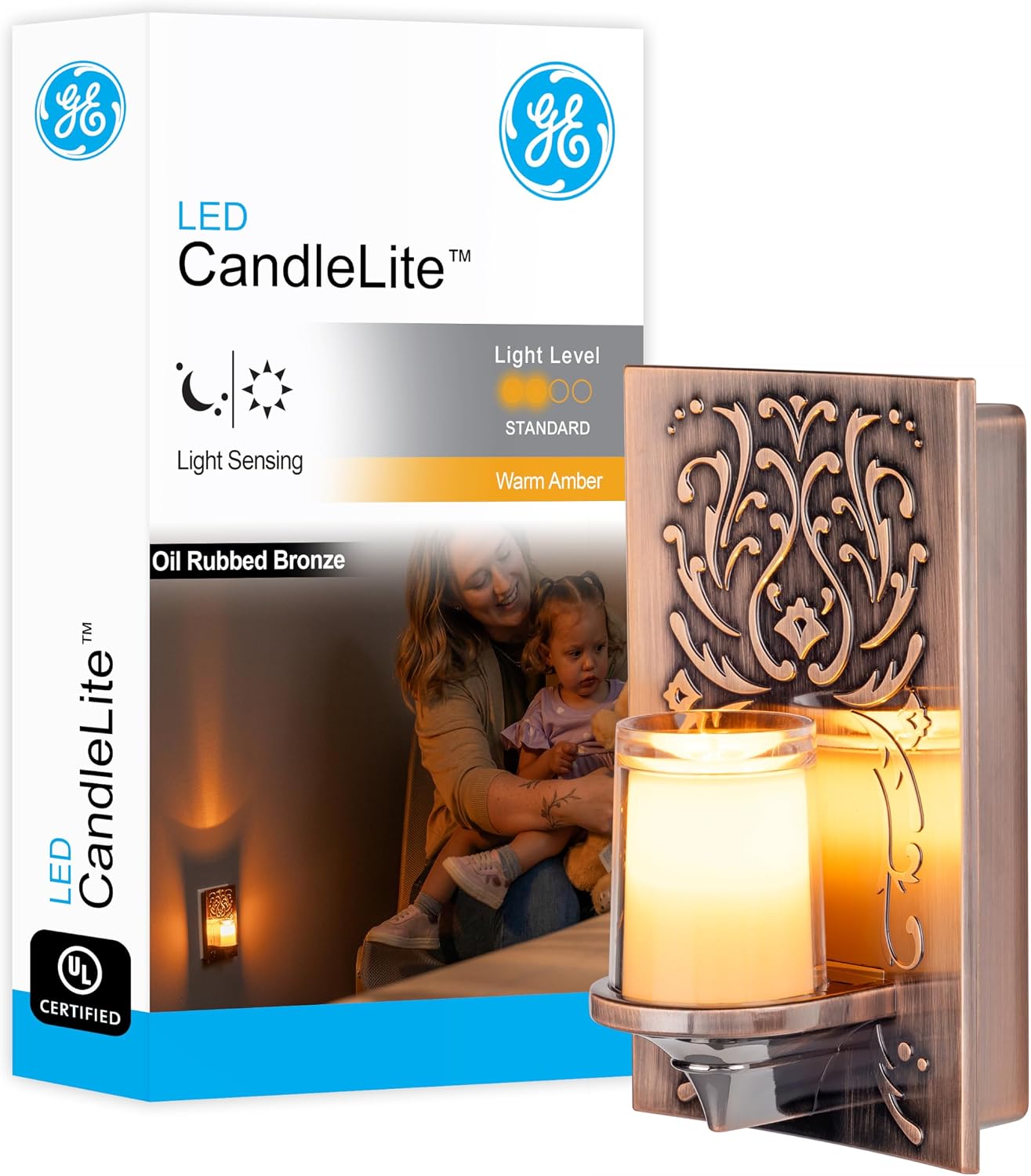 Luz nocturna LED CandleLite enchufable con detección de luz
