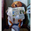 Arte Giclée 'Perro leyendo periódico en el inodoro' 16x20"