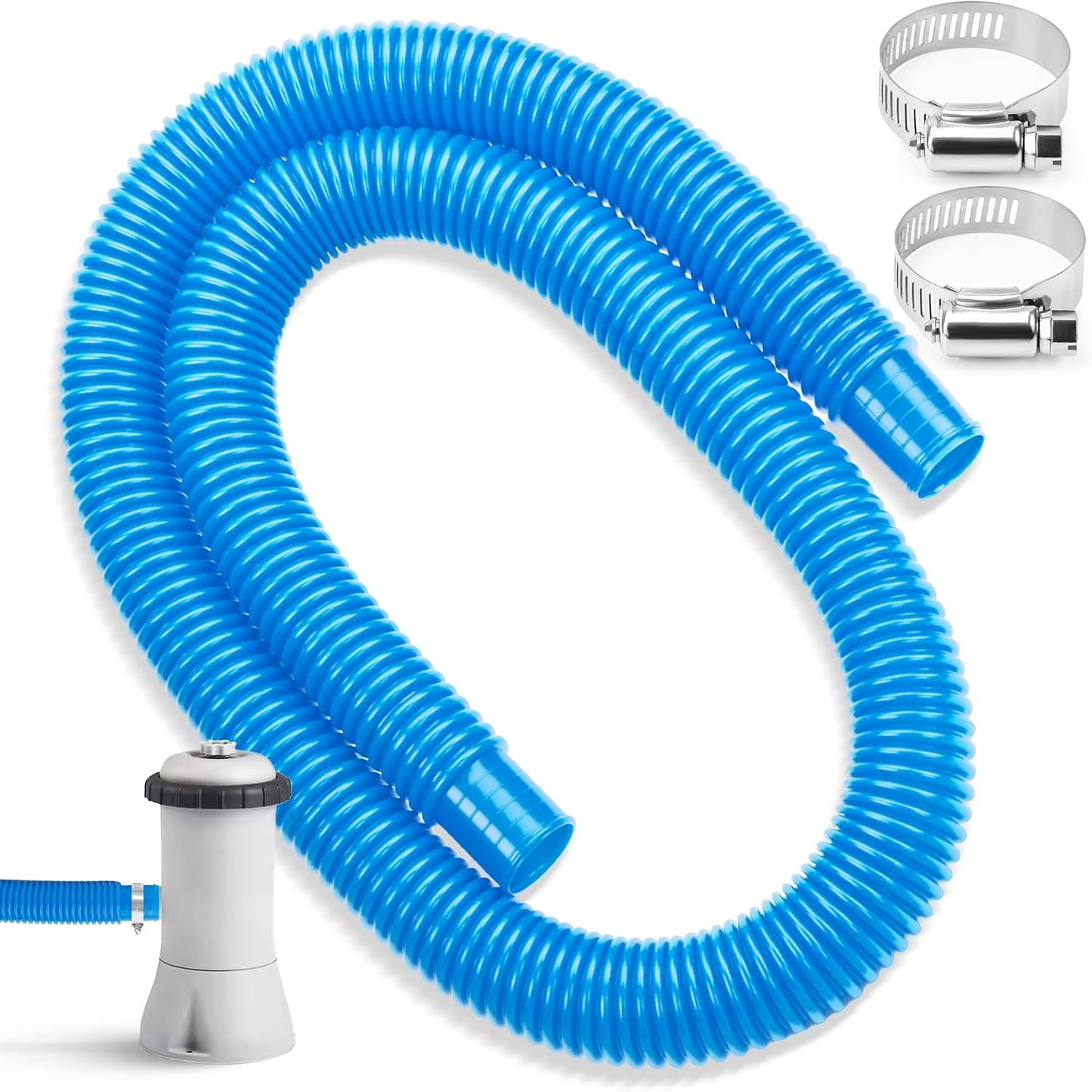 Manguera repuesto bomba piscina 1.25x59" 4 abrazaderas