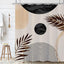 Cortina ducha bohemia patrón hojas marrón claro 60x72pulg
