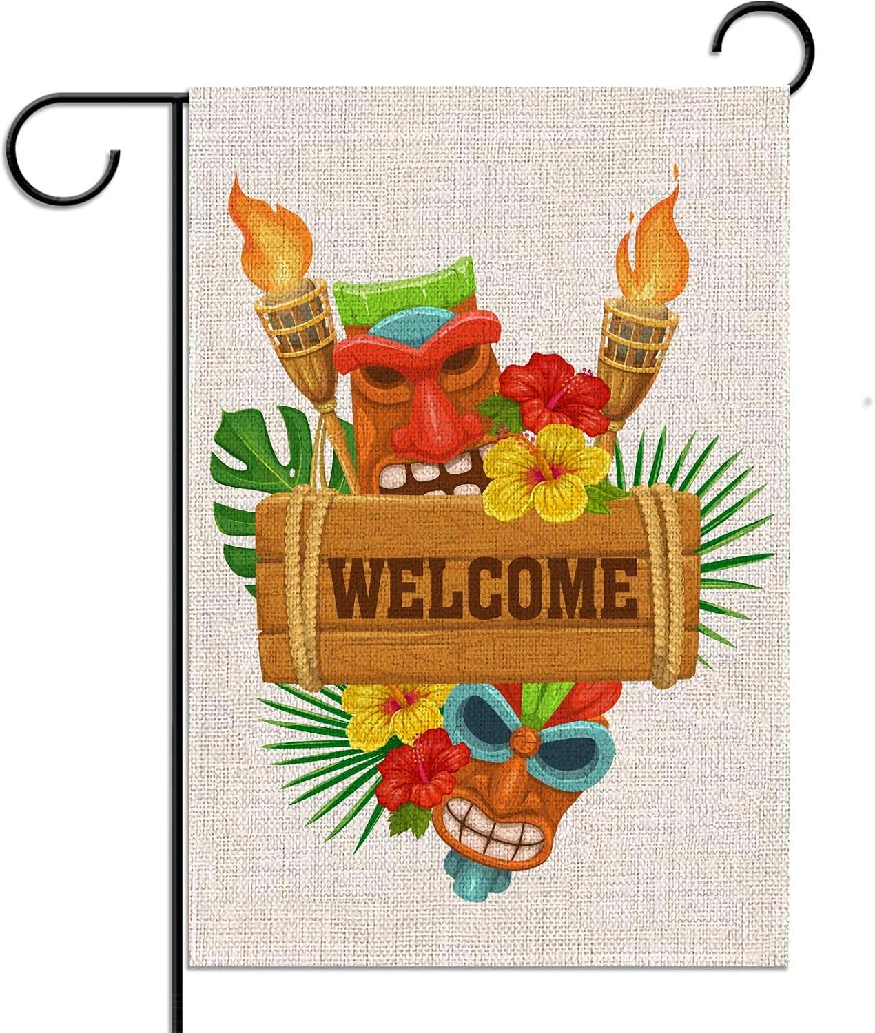 Bandera jardín tiki bar 12.5x18pulg letrero bienvenida luau
