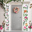 2 Pancartas Florales Bienvenida 72x12pulg Colgante Puerta