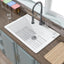 Fregadero cocina empotrable 30x22pulg blanco 1 agujero