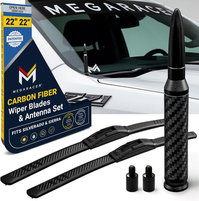 Set fibra carbono comp Chevy Silverado 22" antena corta