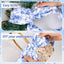 2 Cintas Guirnalda Flores Azules Puerta Interior Exterior