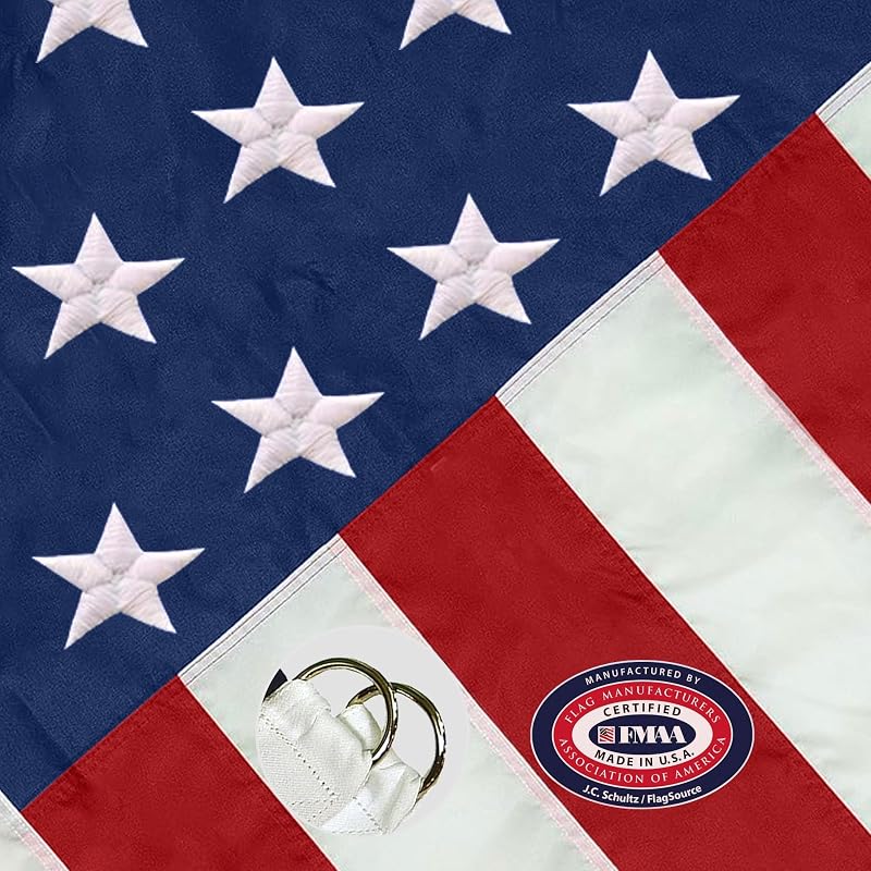 Bandera USA nailon FMAA estrellas bordadas 8x12ft