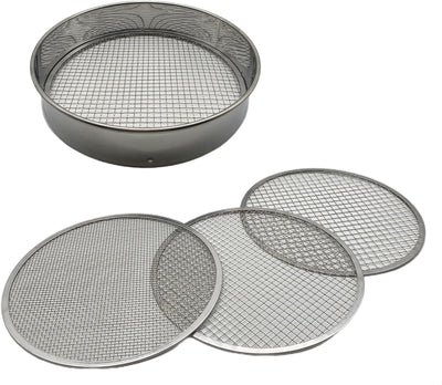 Juego tamiz suelo 3 mallas acero inox para roca arena