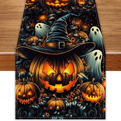 Camino mesa Halloween calabazas negras 72pulg decoración hogar