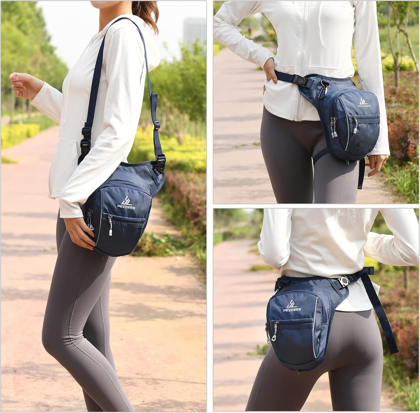 Bolsa cadera expandible impermeable para motocicleta