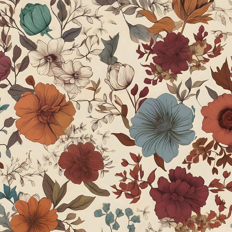 Papel tapiz floral amarillo 17.5x393" autoadhesivo